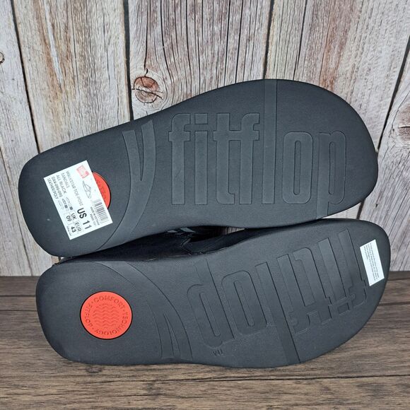 FitFlop Walkstar Toe Post Sandals Black Women's Sz 11 (Worn Once) - Picture 7 of 8